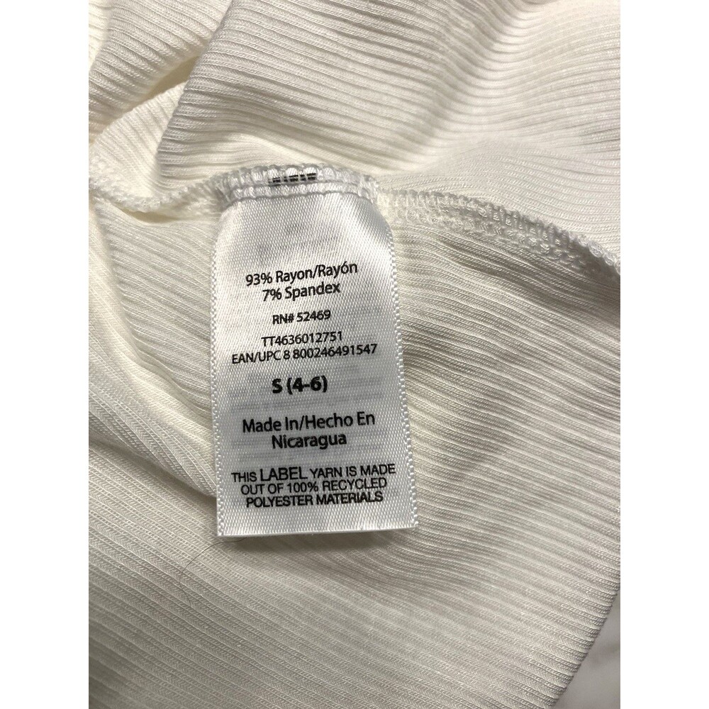 NWT Time & Tru Womens Ribbed Turtleneck Tee White Size Small - Picture 4 of 6